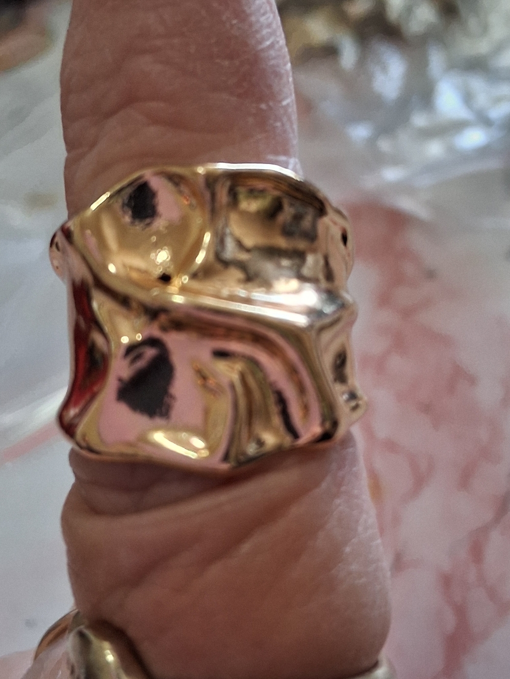 Polished Gold Wave Statement Ring - Women Jewelry